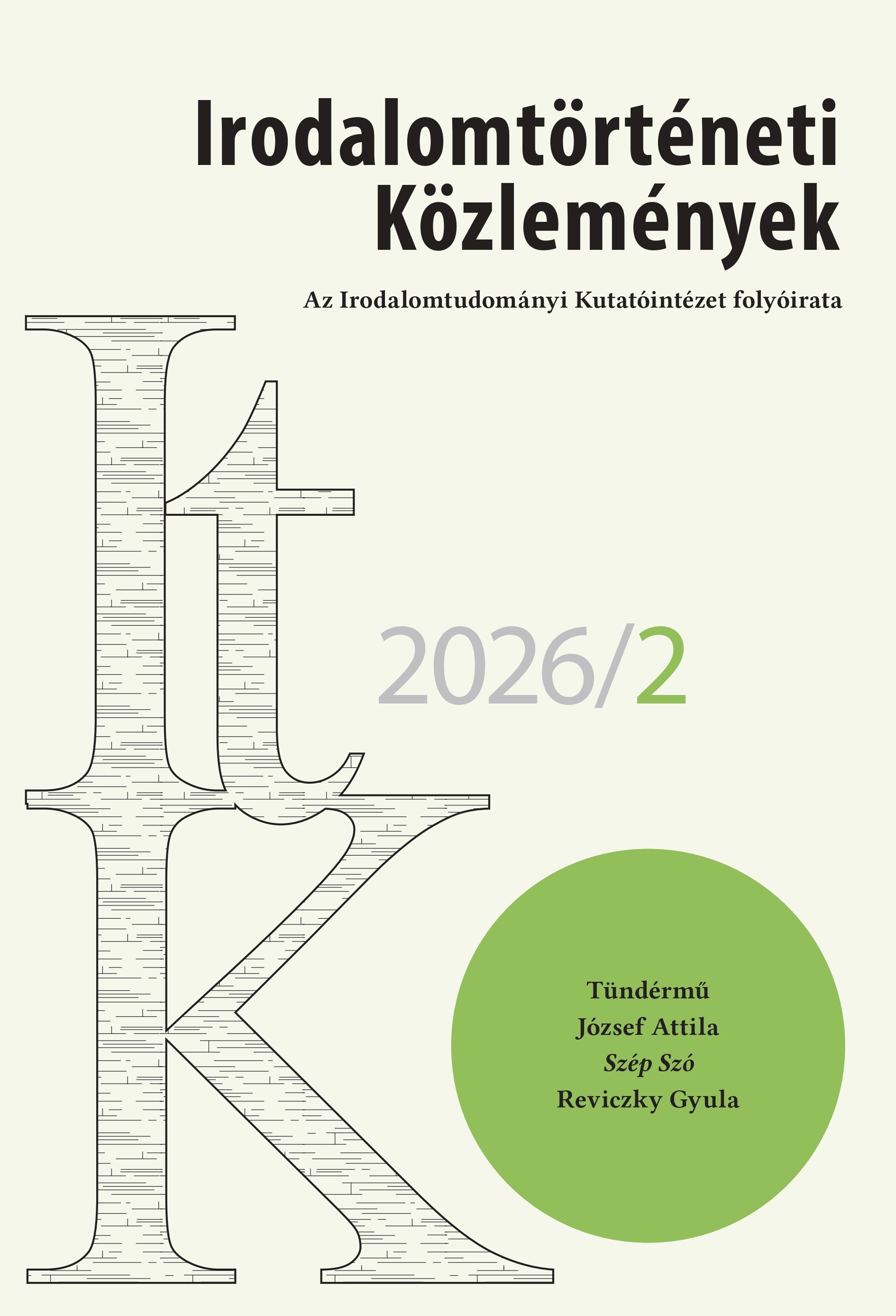 Irodalomtörténeti Közlemények (ItK) 130, 2. sz. (2026)